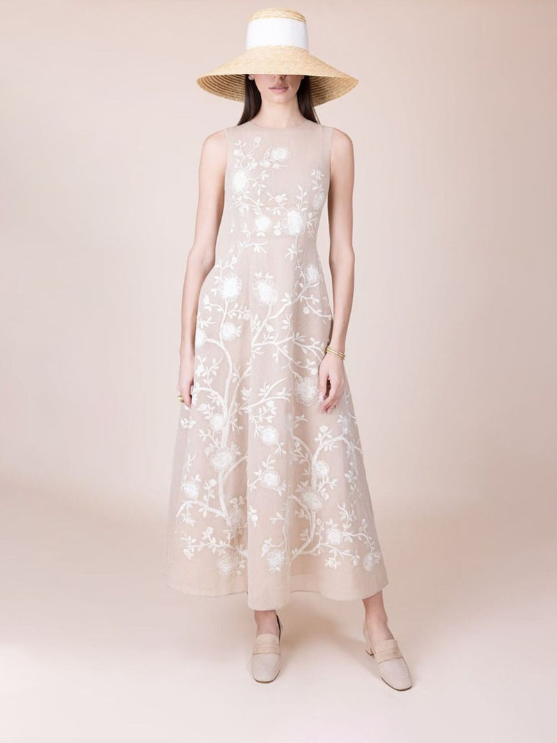 ADAM LIPPES Eloise floral-embroidered dress outlook