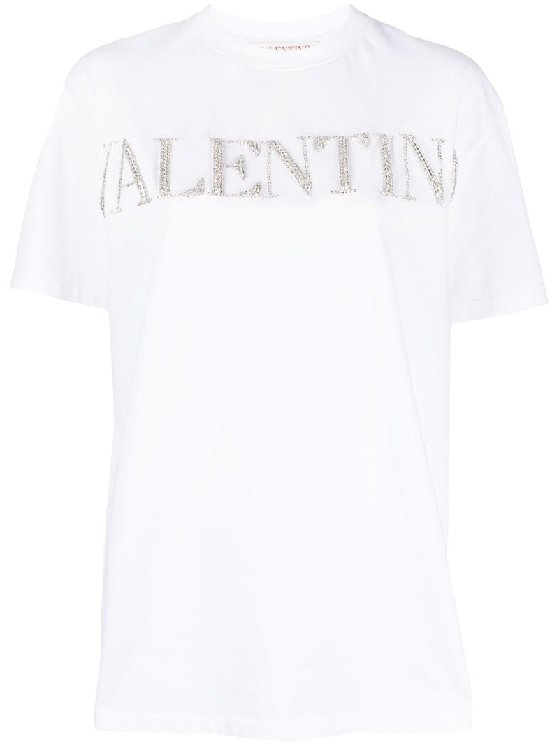 crystal-logo cotton T-shirt 1