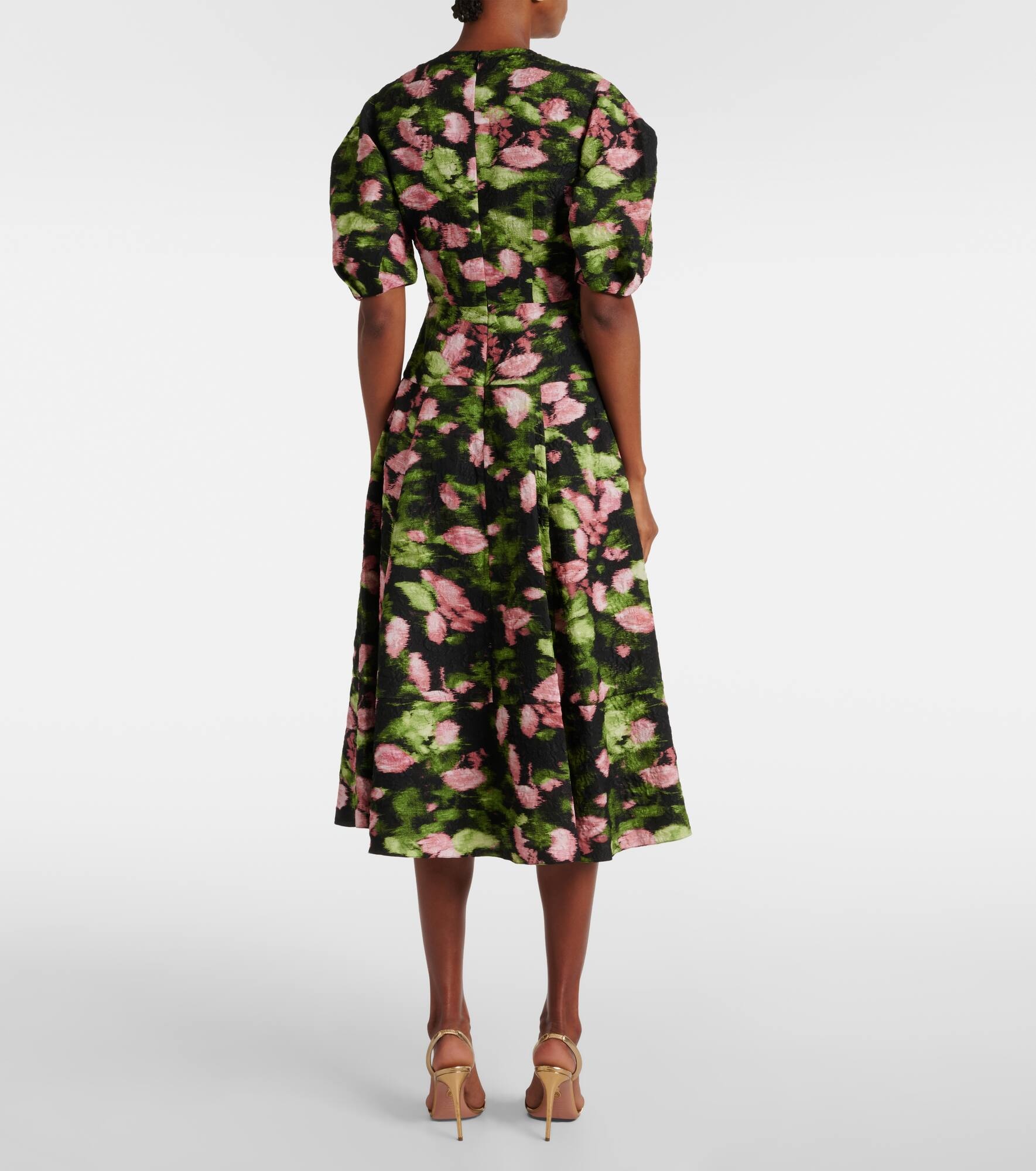 Floral matelassé midi dress - 3