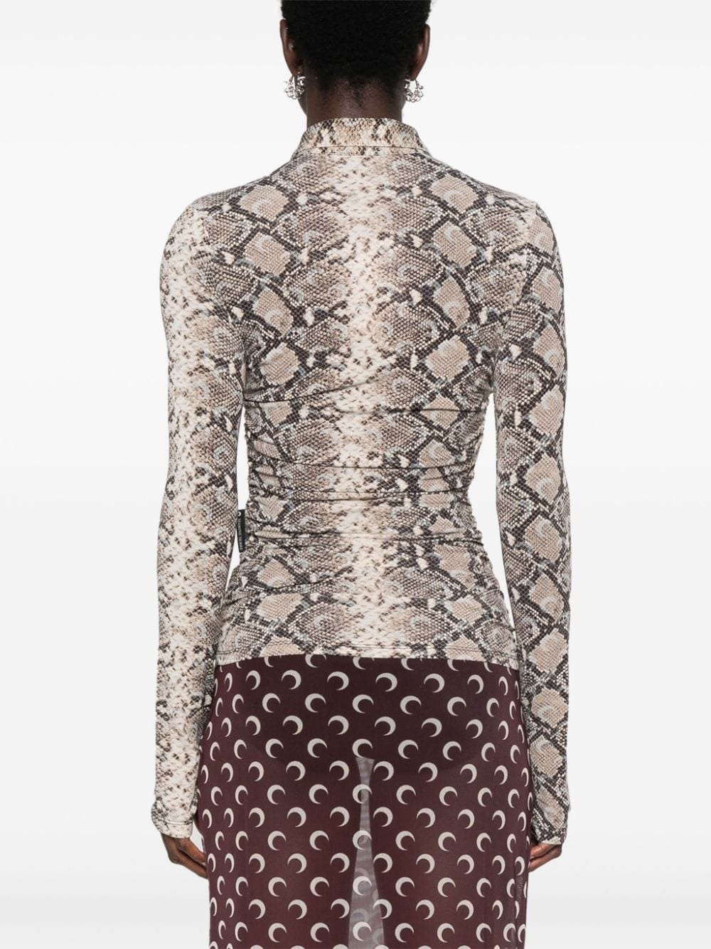 python-print draped blouse - 4
