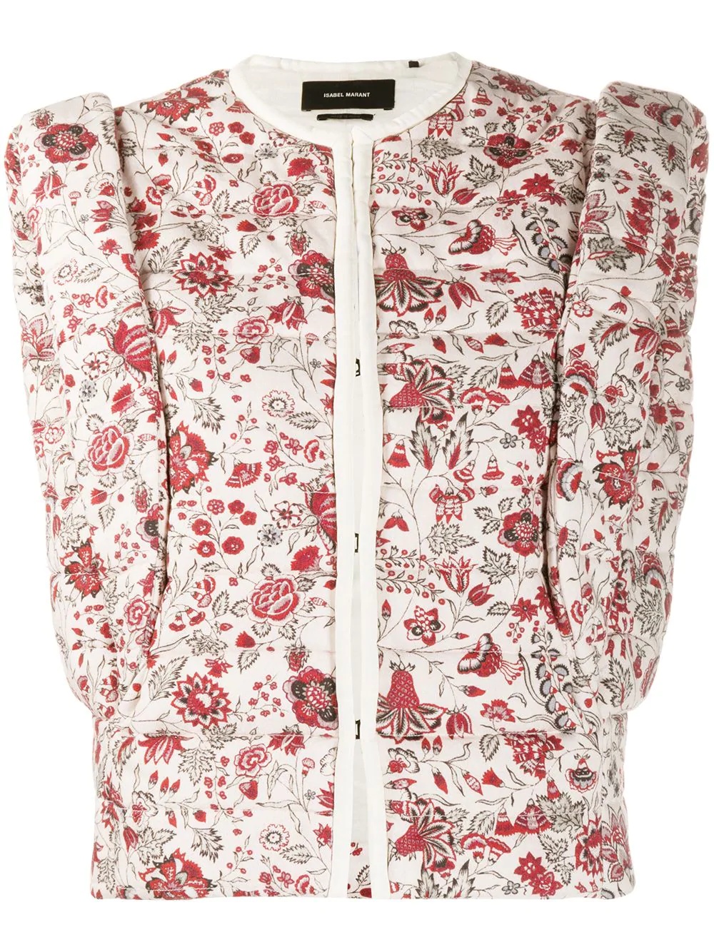 Adiena padded floral-print gilet - 1