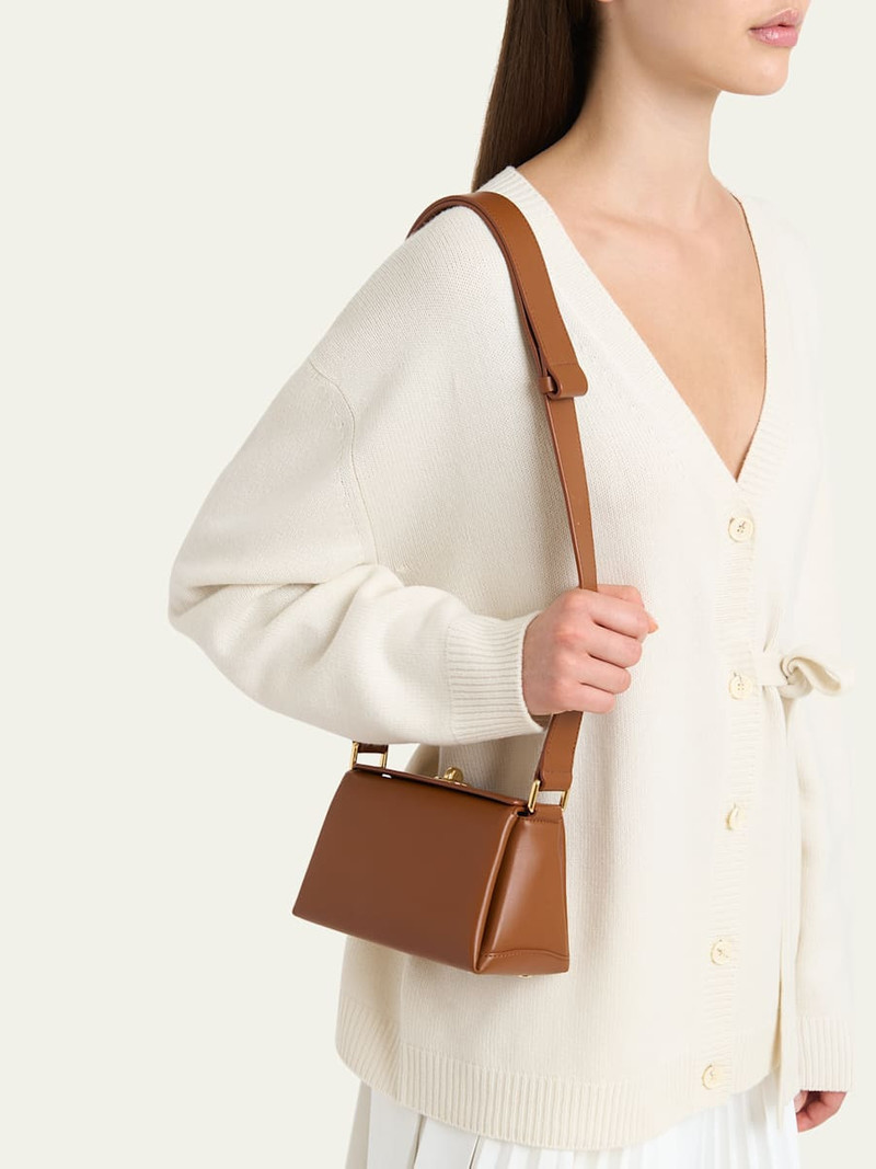 Plan C Mini Turn-Lock Leather Shoulder Bag outlook