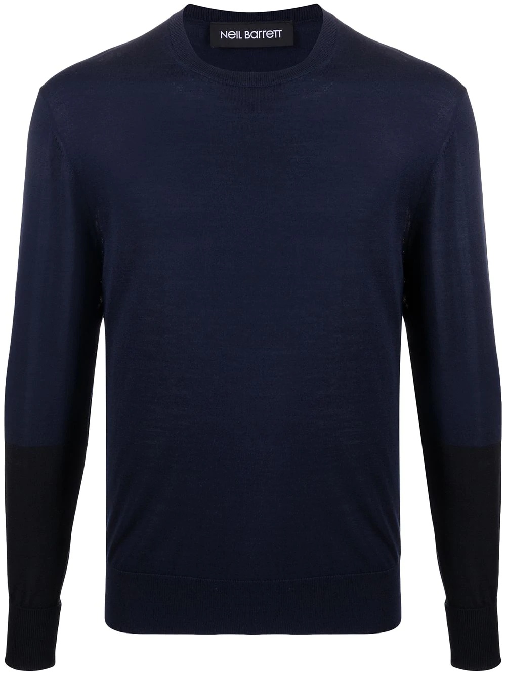 two-tone crew-neck jumper - 1