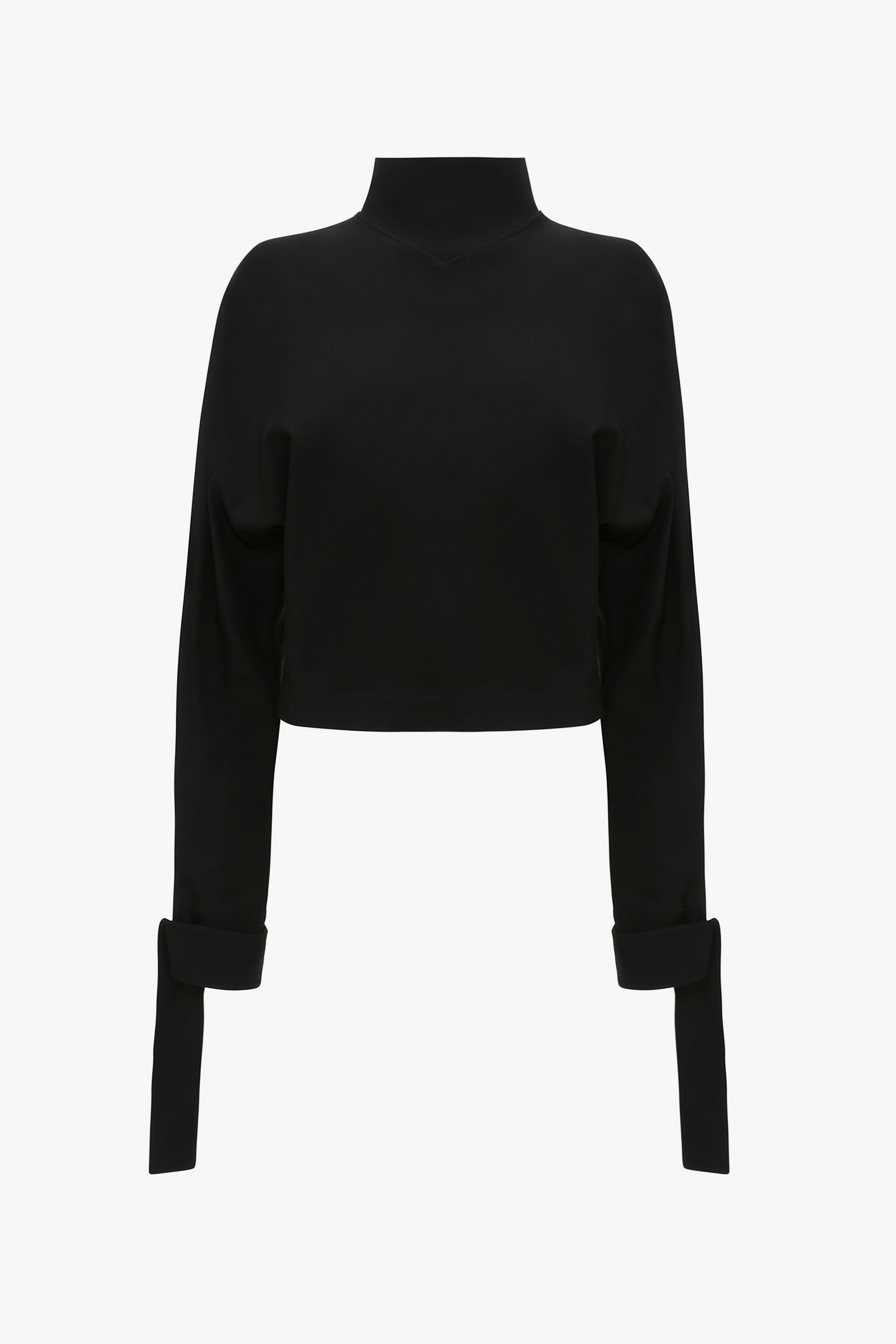 Tie Sleeve Ponti Top In Black - 1