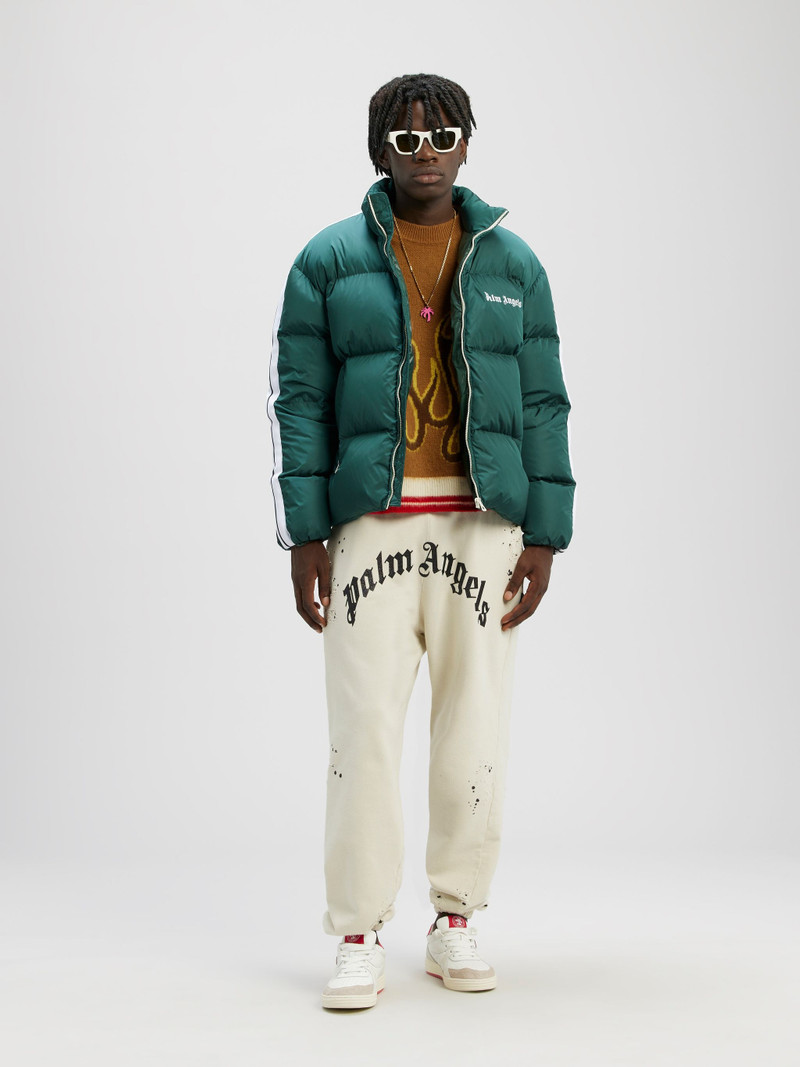 Palm Angels GLITTERED LOGO SWEATPANTS outlook