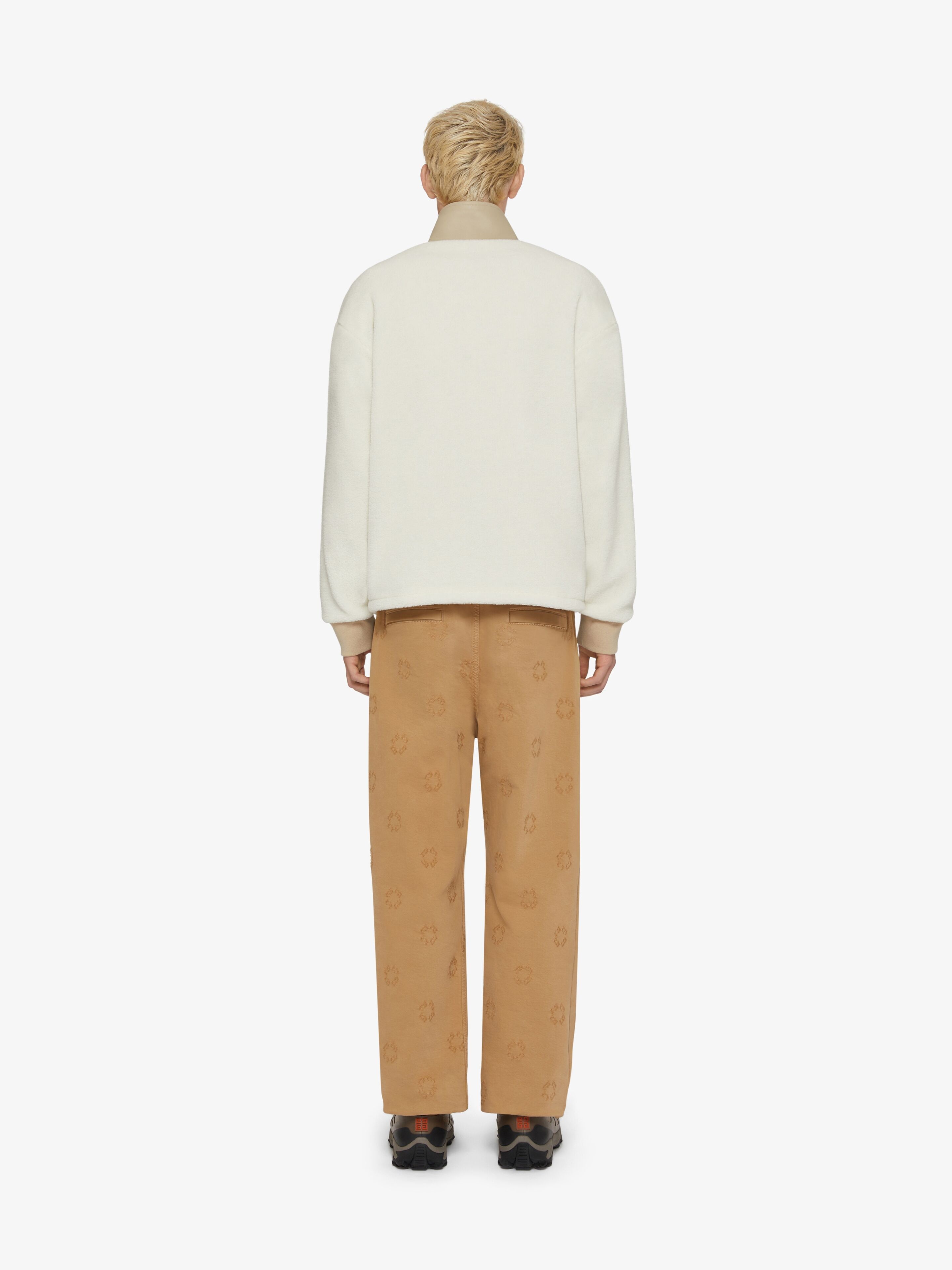 ZIPPED SWEATSHIRT IN FLEECE AND LEATHER - 3