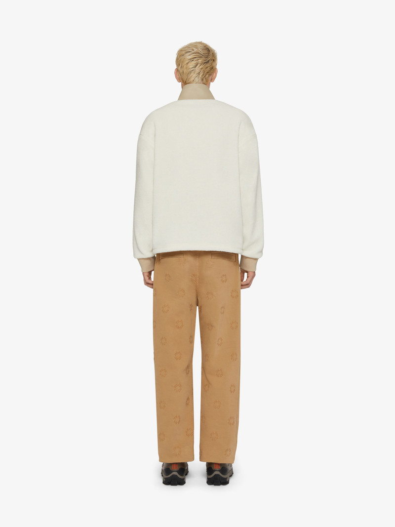 ZIPPED SWEATSHIRT IN FLEECE AND LEATHER 3