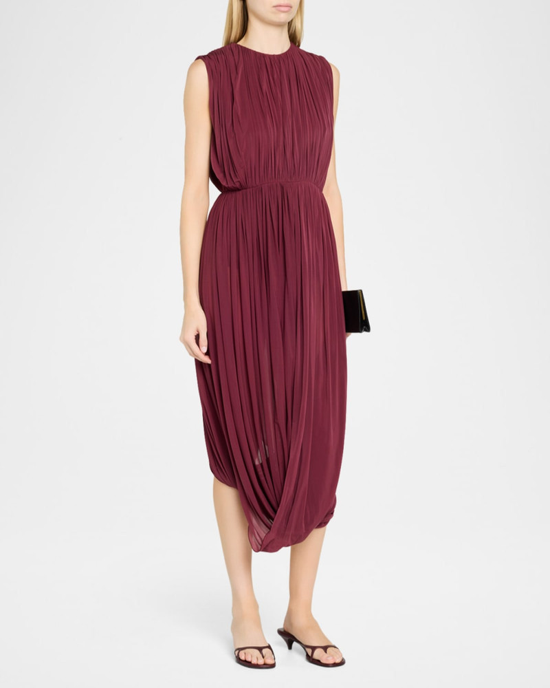 Leonora Sleeveless Draped Crepe Jersey Midi Dress 4