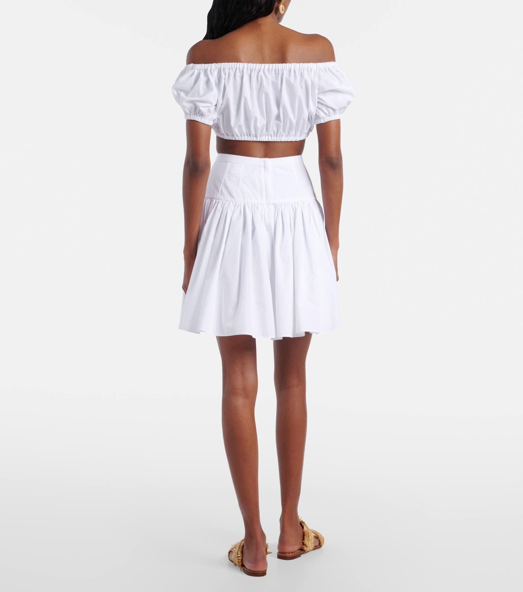 Off-shoulder cotton crop top - 3
