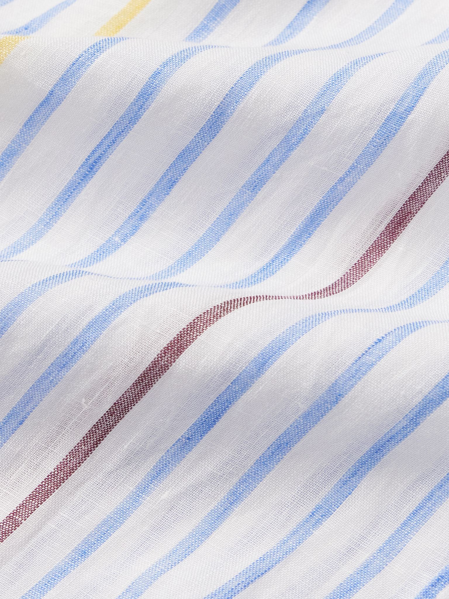 Striped Linen Shirt Blue - 5