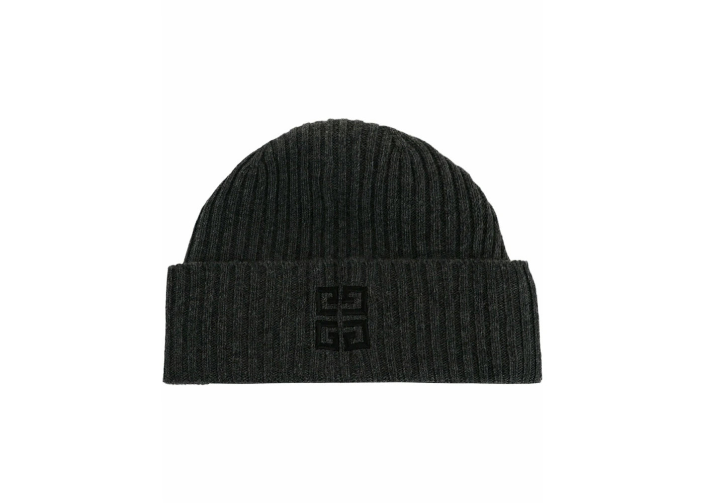 Givenchy Ribbed 4G Wool Blend Beanie Grey Black - 4