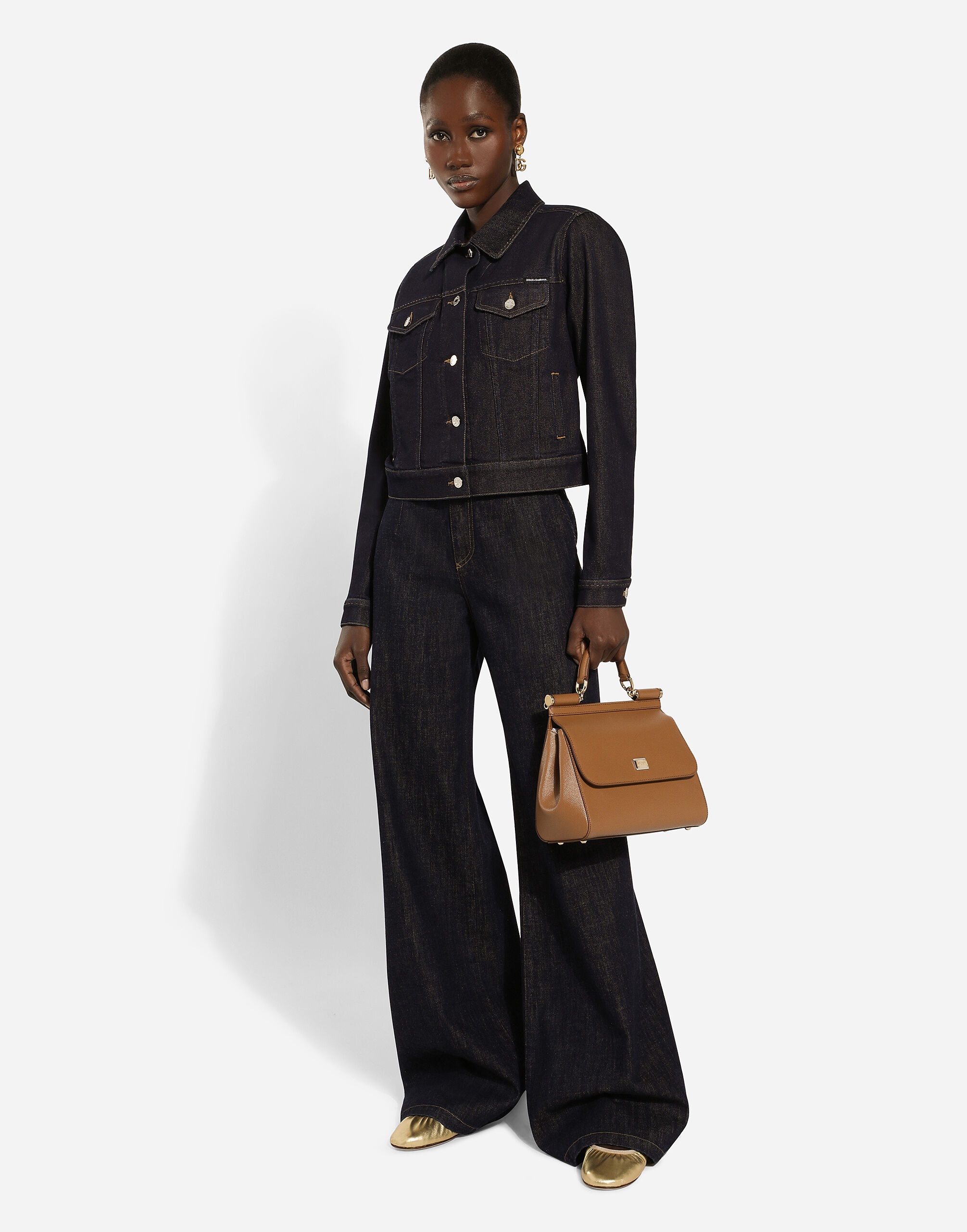 Cotton denim palazzo jeans - 6