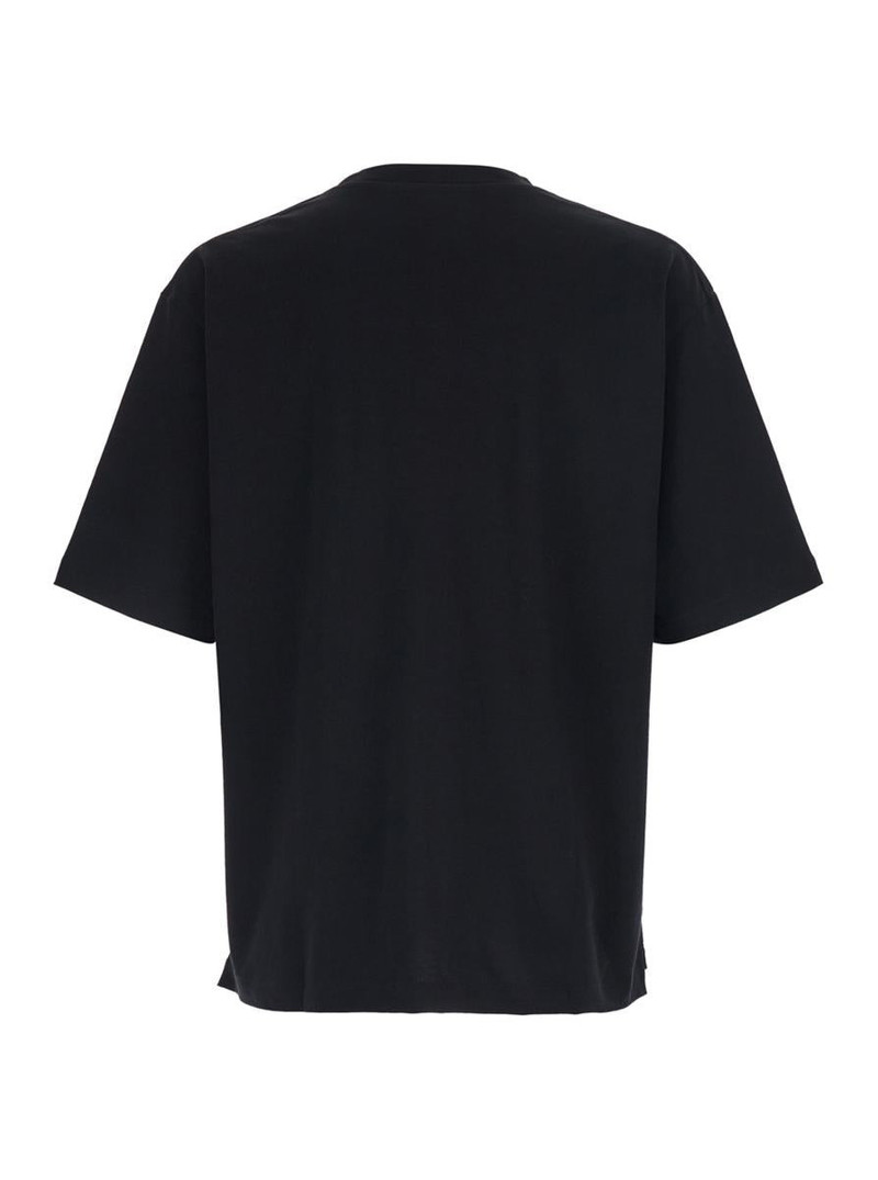 DSQUARED2 DSQUARED2 Black Crewneck T-Shirt With Maxi Logo On The Front In Cotton Man outlook