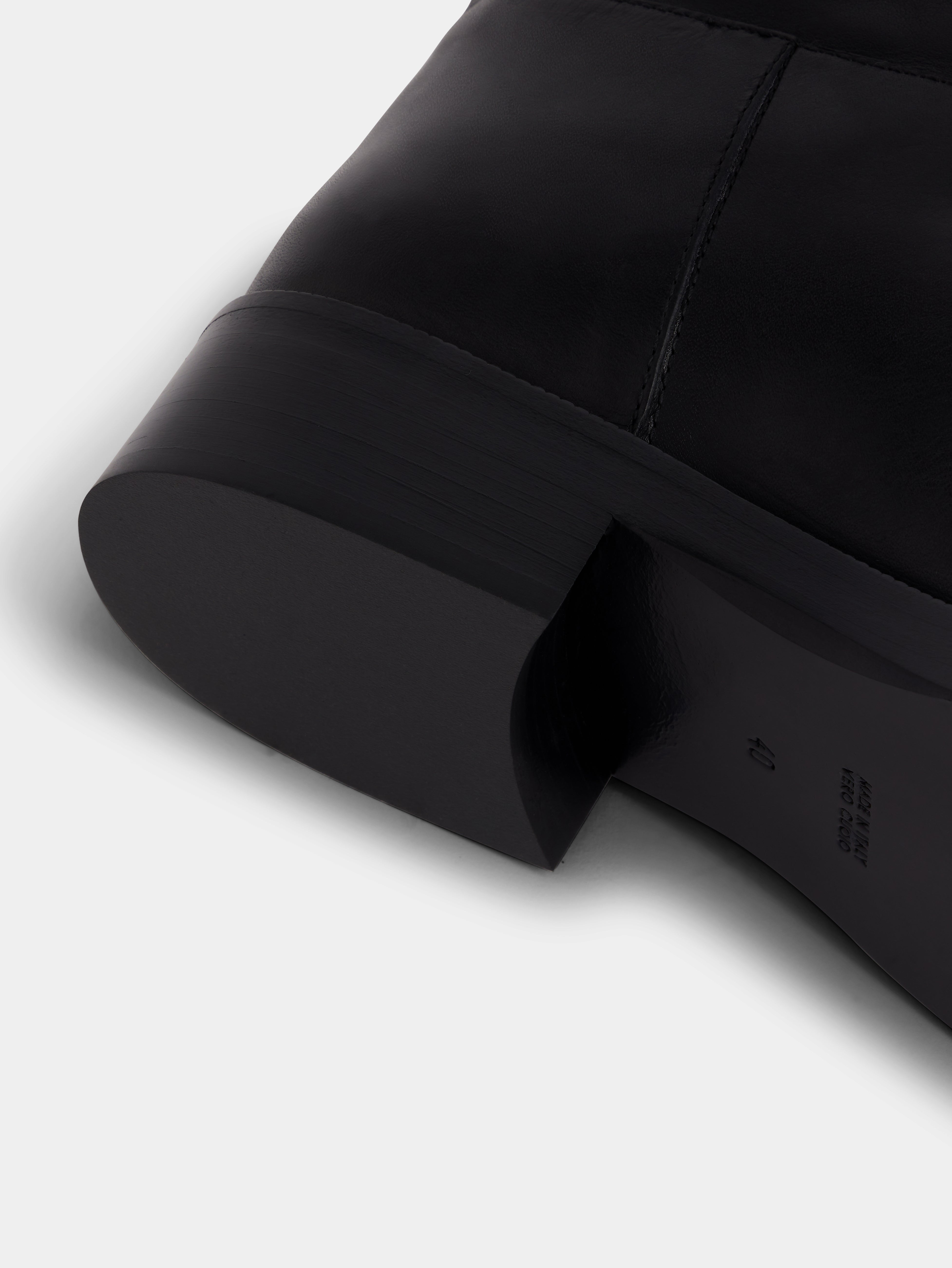 BLACK BOOTS IN SMOOTH LEATHER - 7
