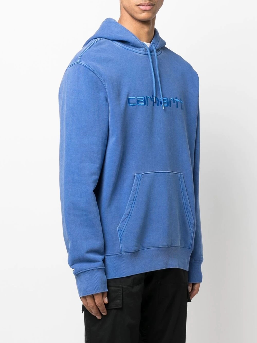 embroidered-logo detail hoodie - 3