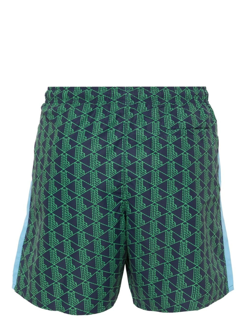 LACOSTE monogram-print swim shorts outlook