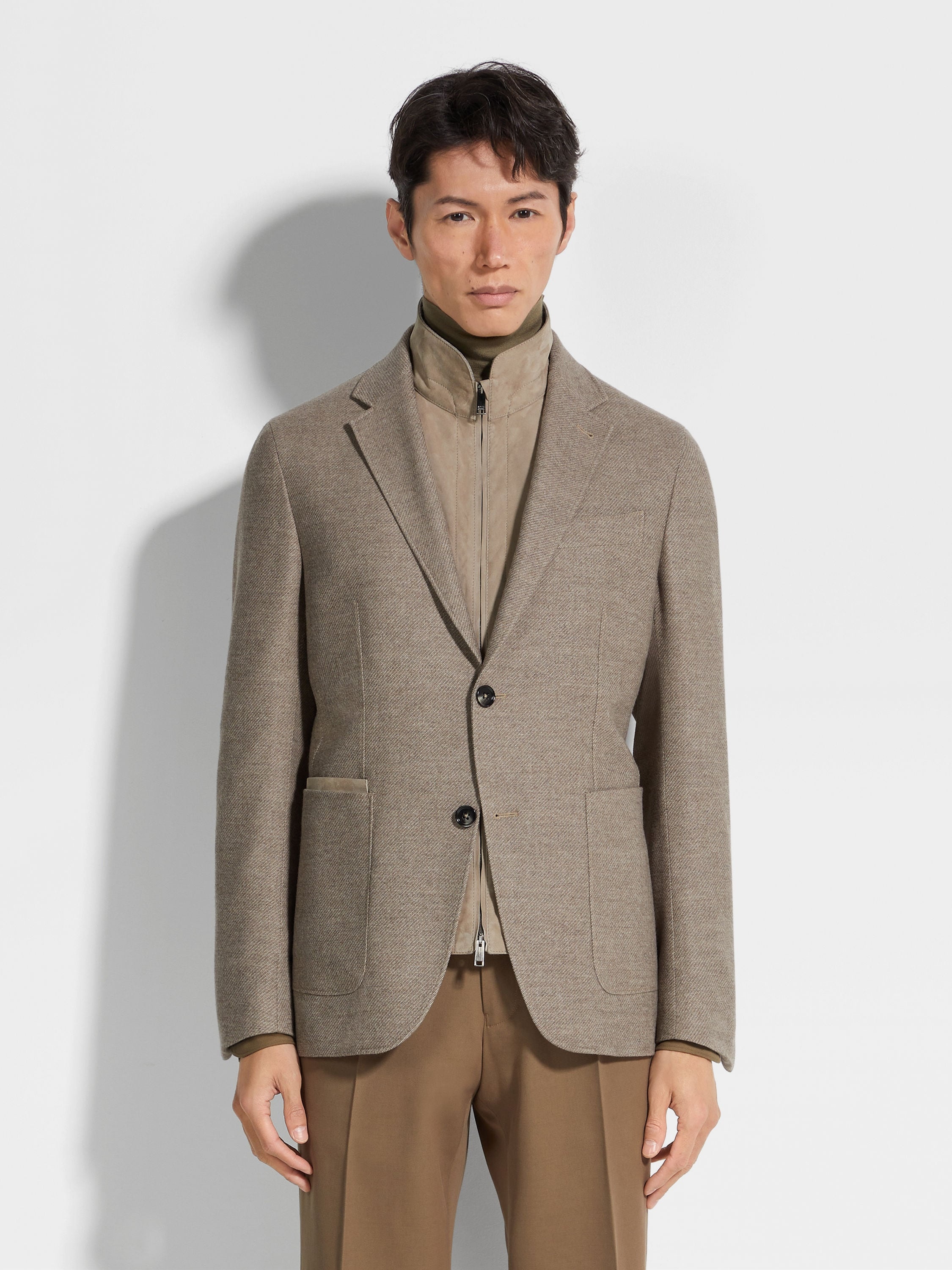 LIGHT TAUPE TROFEO™ CASHMERE JACKET - 4