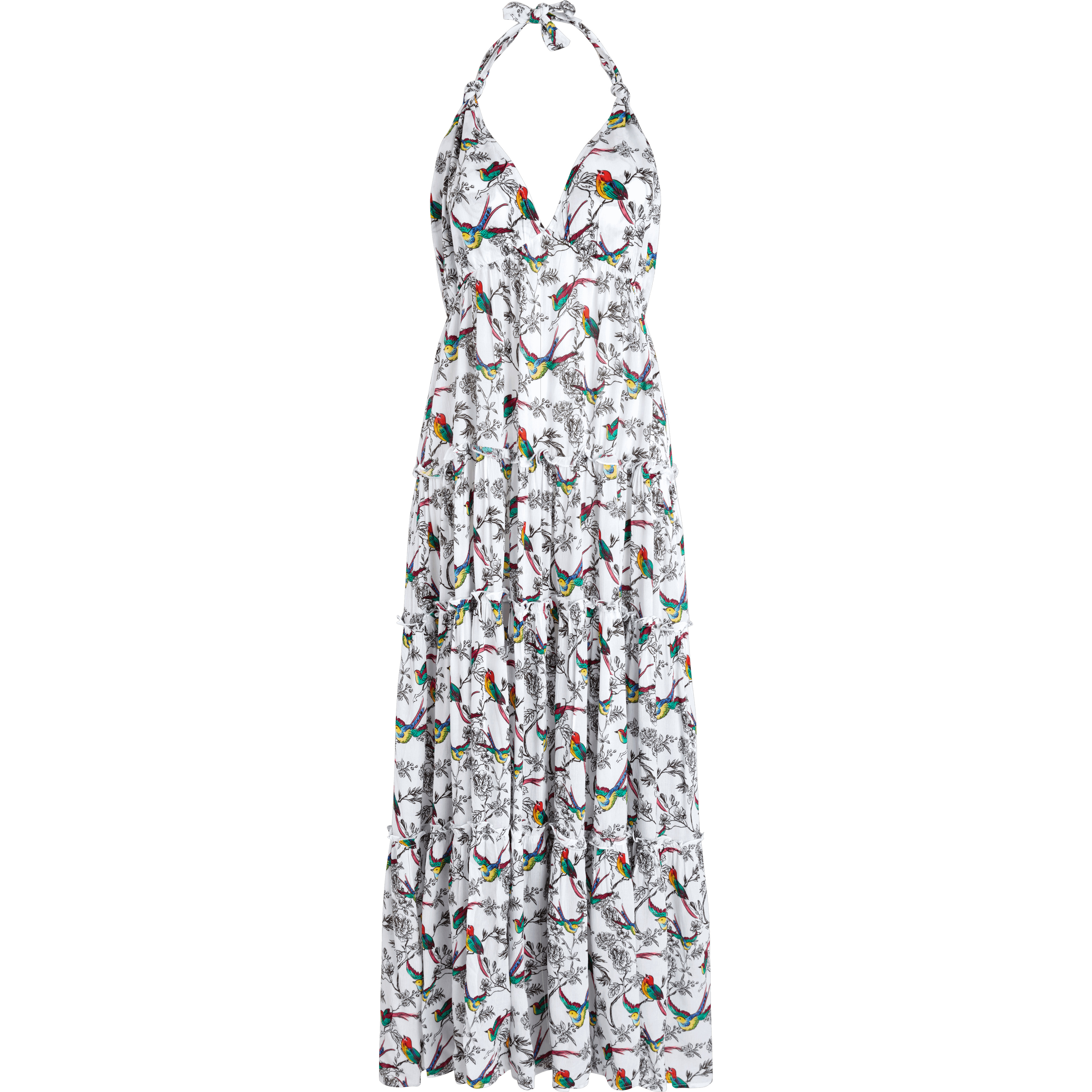 Women Maxi Sundress Rainbow Birds - 1