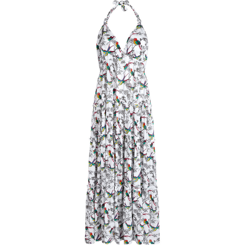 Women Maxi Sundress Rainbow Birds 1