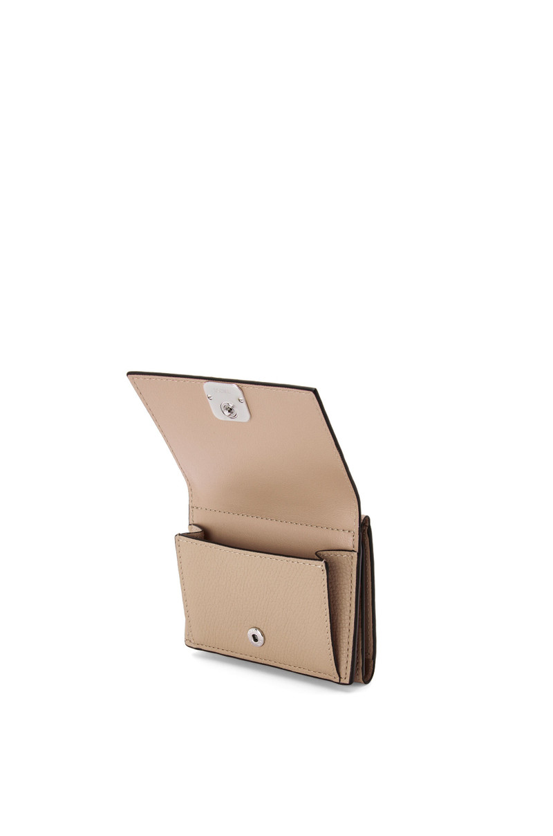 Anagram trifold wallet in pebble grain calfskin 3