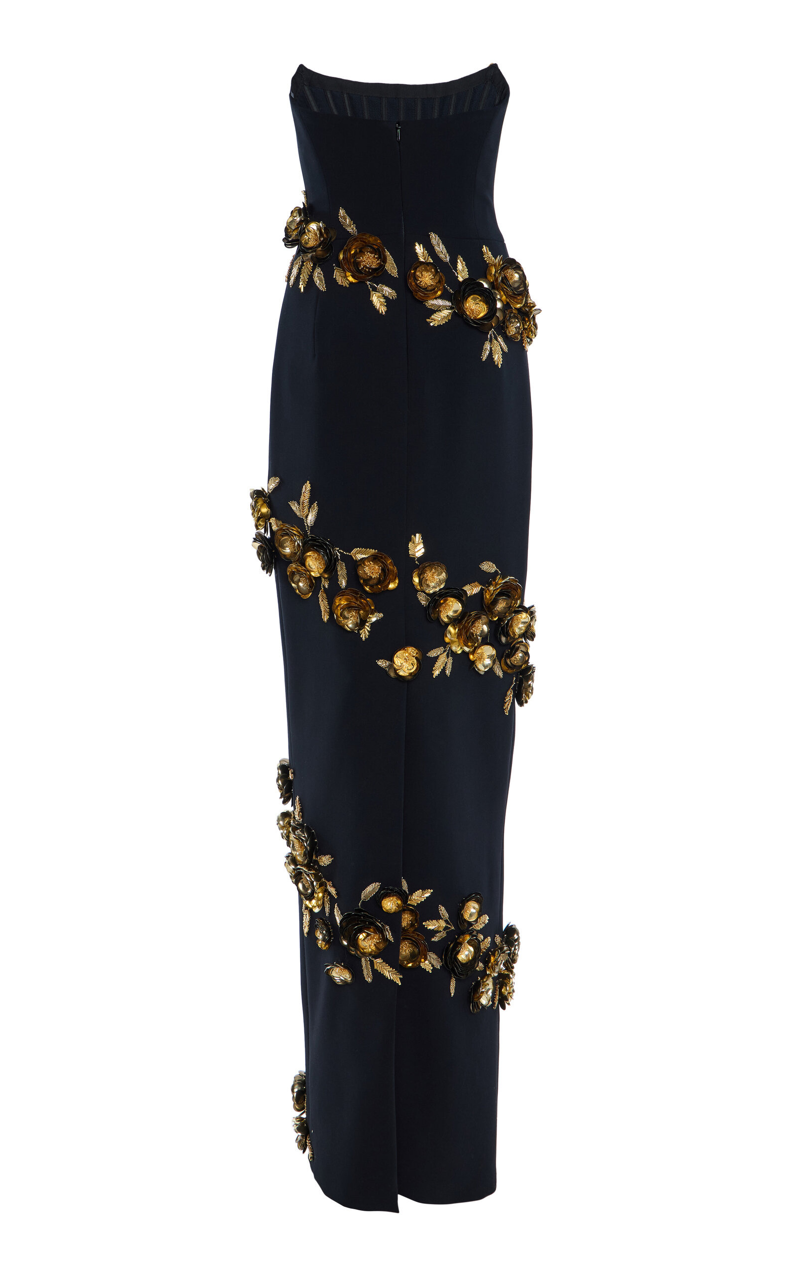 Embellished Strapless Gown black - 3