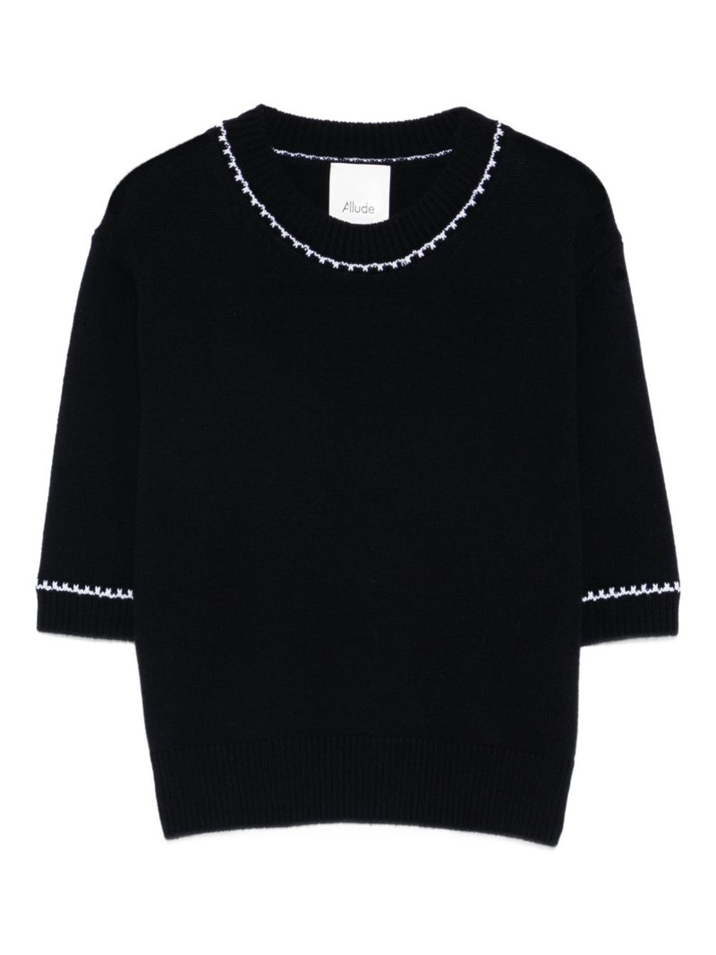 contrast-trim T-shirt 1
