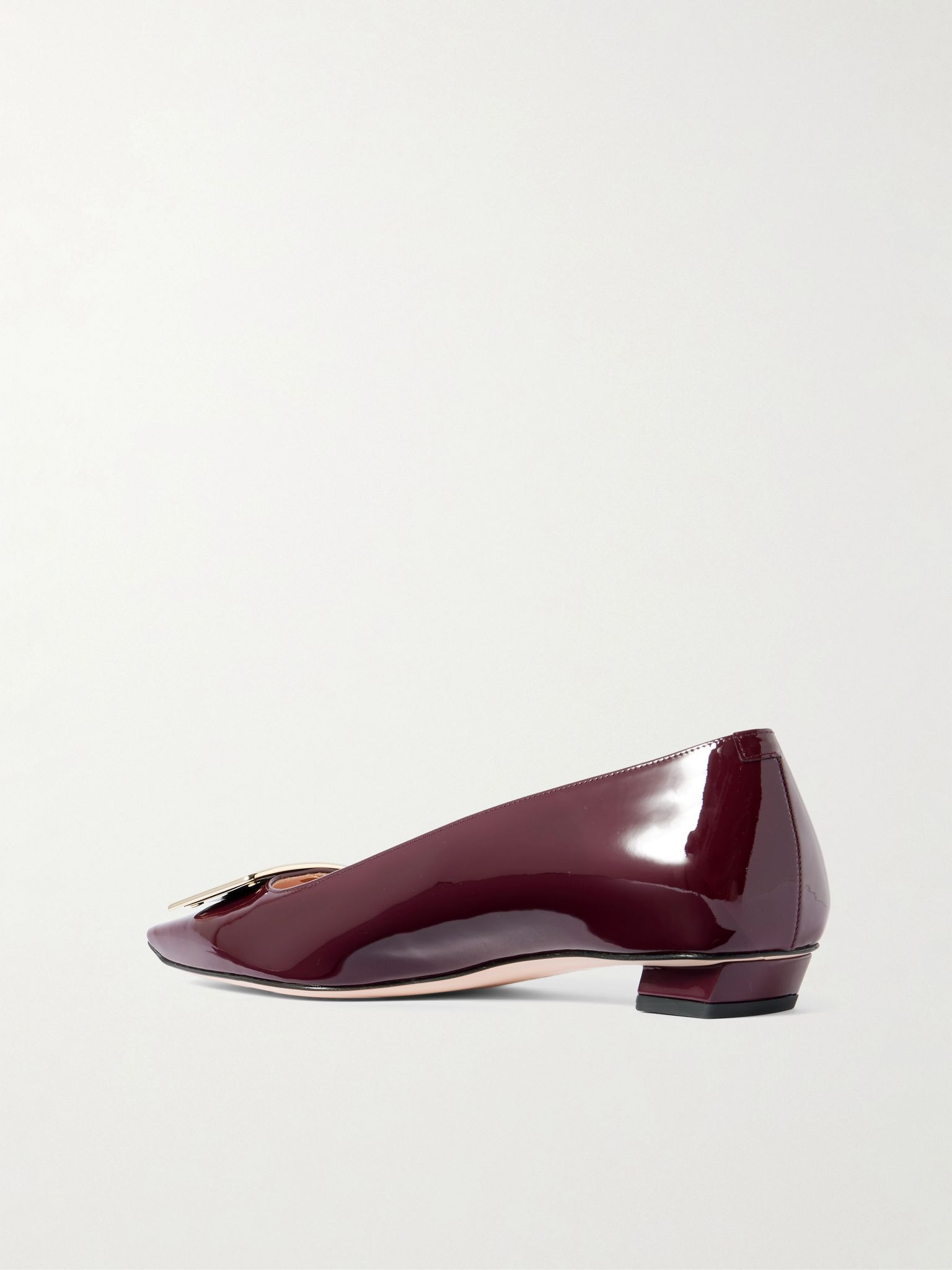 Belle Vivier buckled patent-leather ballet flats Burgundy - 3