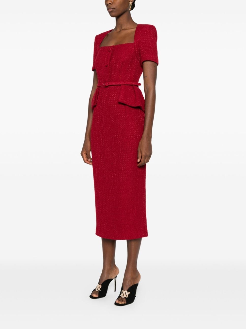 bouclé midi dress - 3