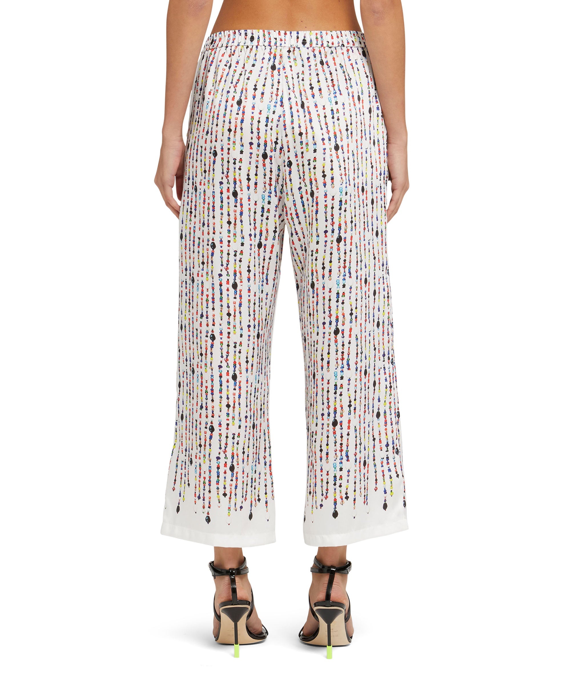 Fluid fabric pants with beaded print - 3