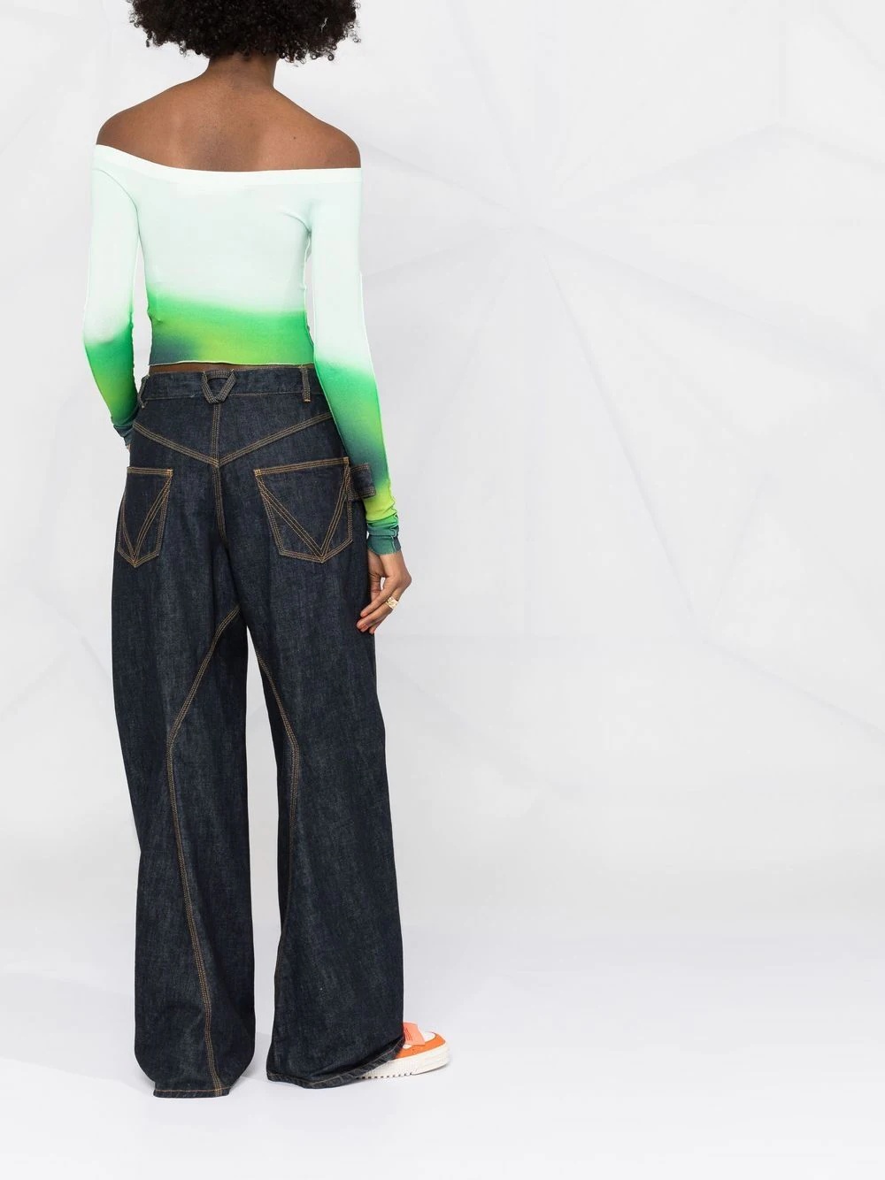 off-shoulder gradient style top - 6