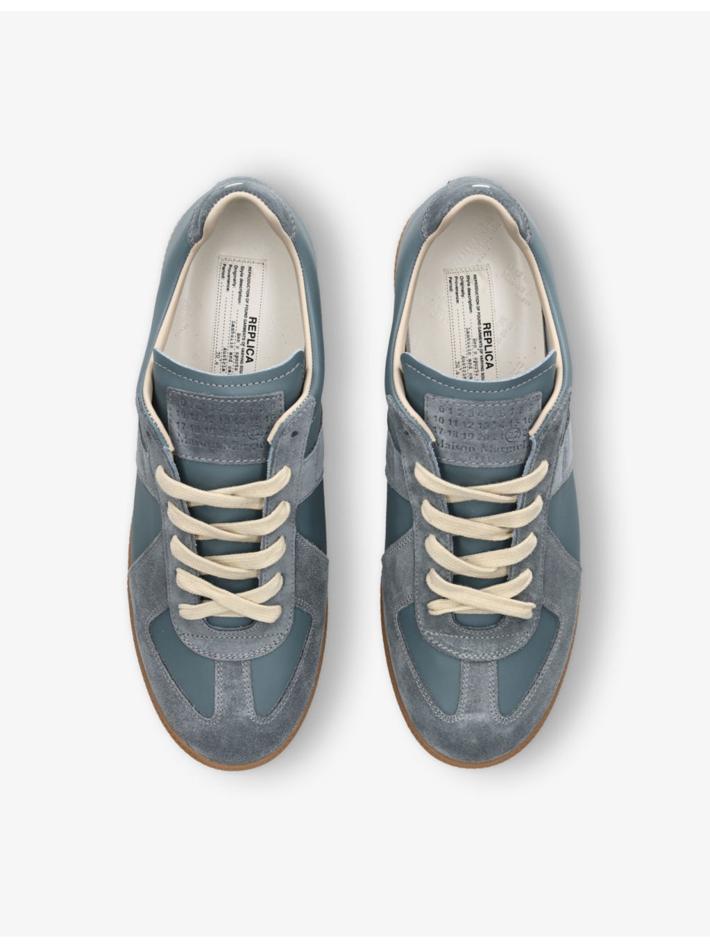 Replica contrast-sole leather low-top trainers - 2