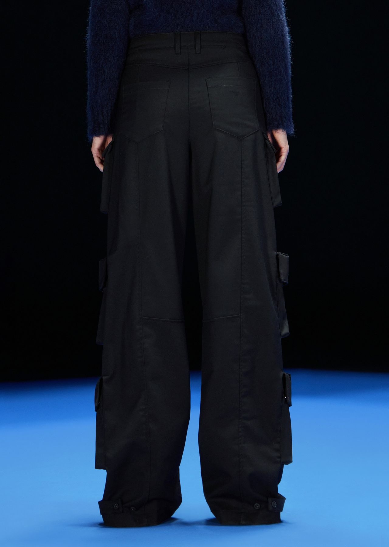 ASV Black Blue capsule collection multipocket wool-blend cargo trousers - 3