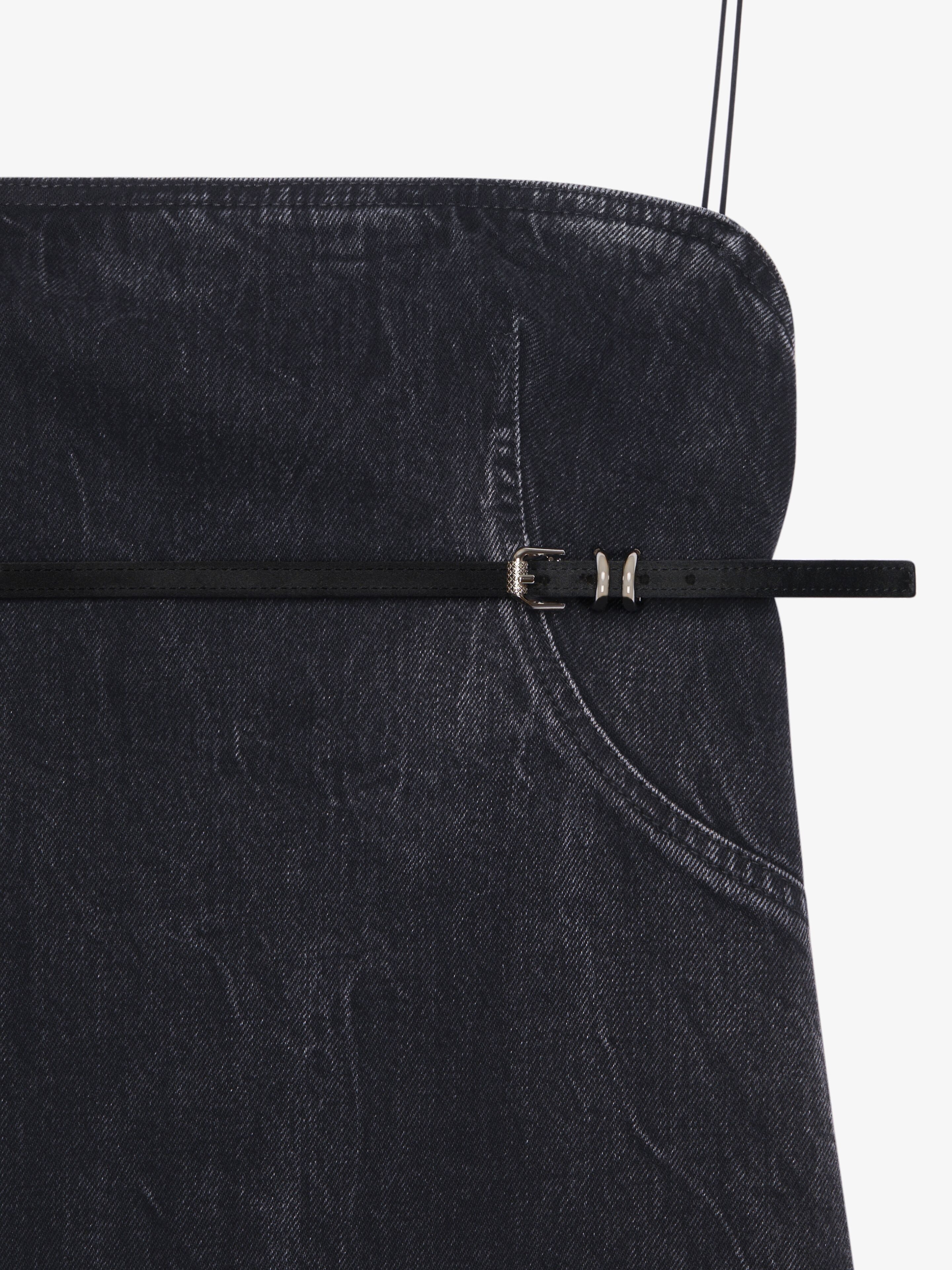 VOYOU STRAPS DRESS IN DENIM - 5