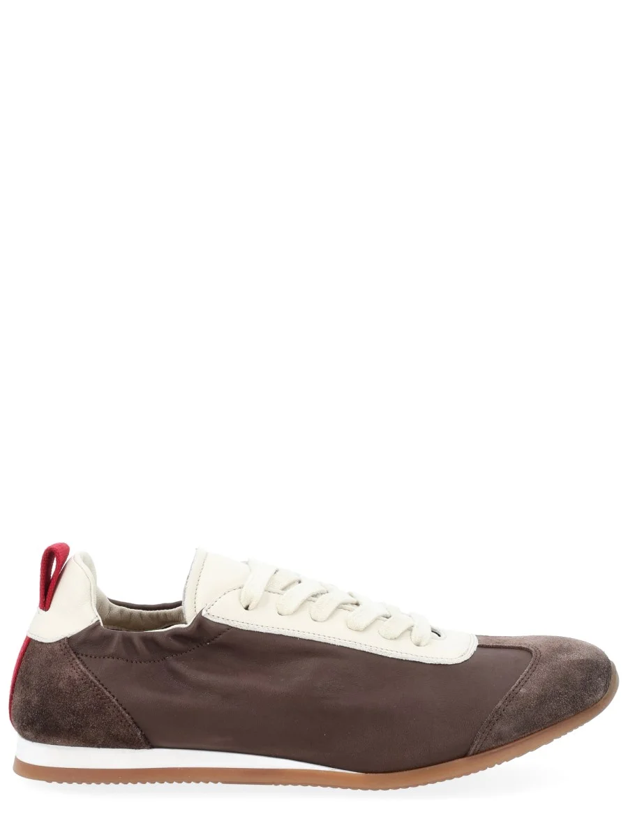 LEATHER SNEAKER WITH SUEDE DETAILS - 1