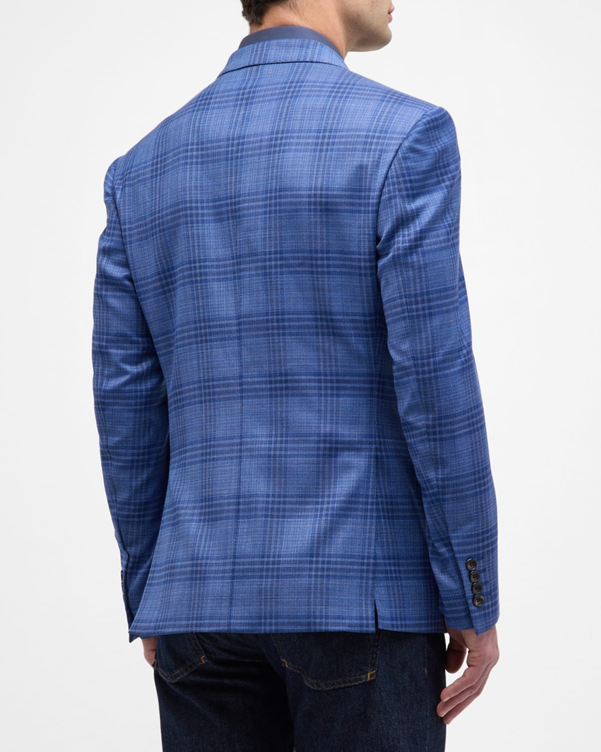 Men's Wool Plaid Sport Coat - 5