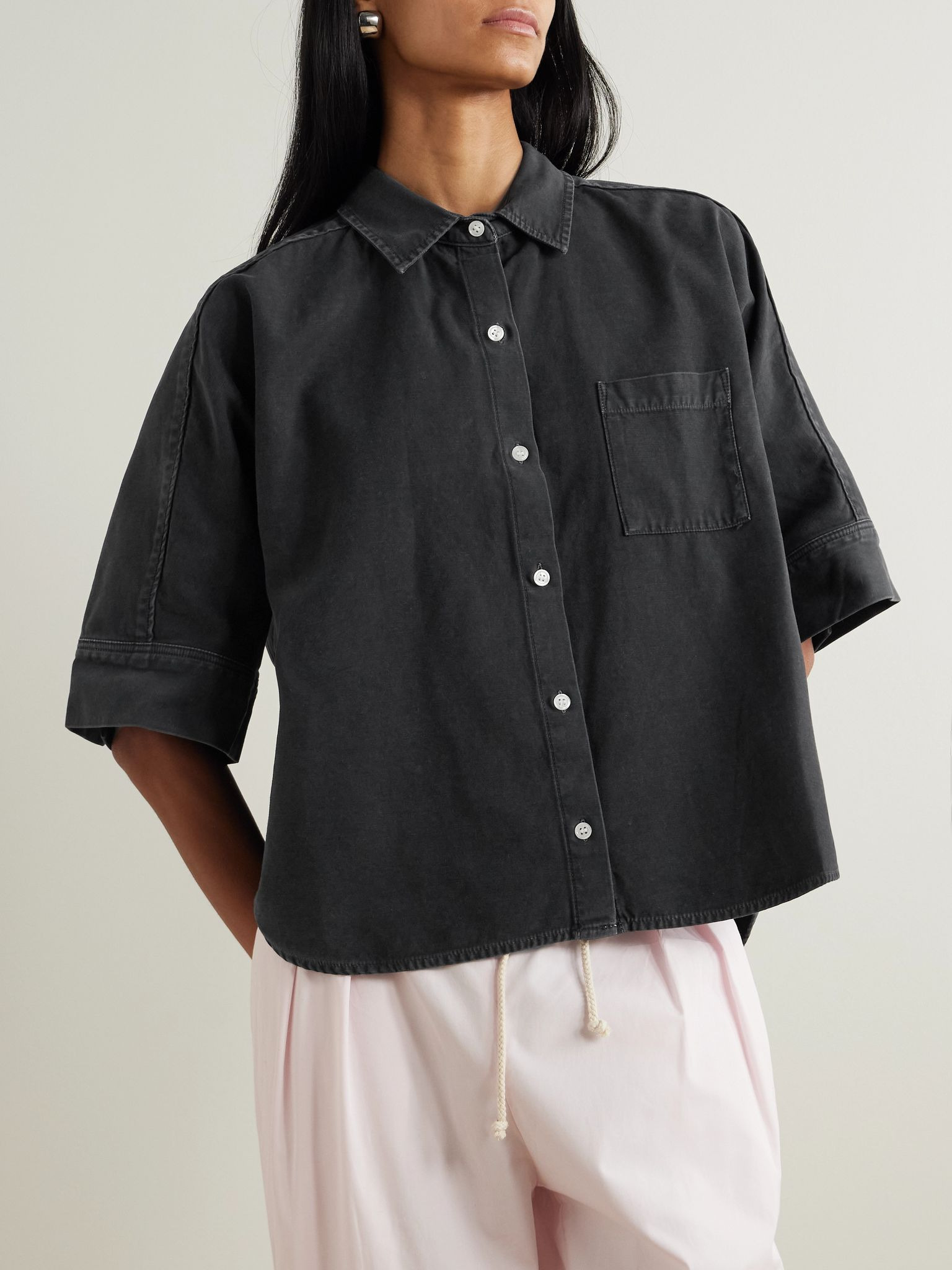 Claire Origami cotton shirt Black - 3