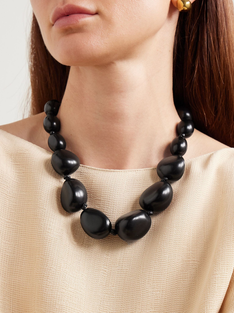 HUNTING SEASON The Statement tagua and leather necklace Black outlook