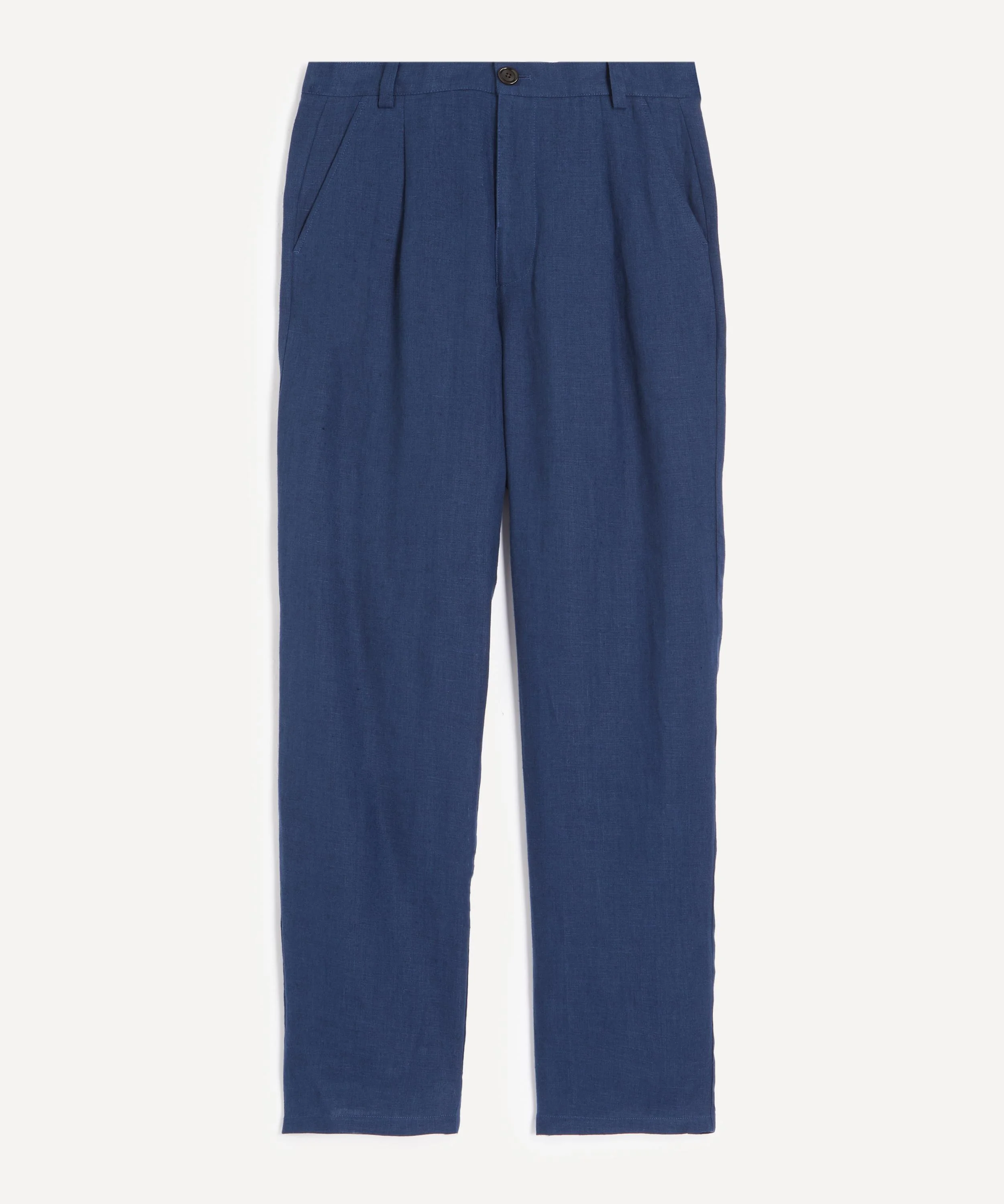 Morton Pleated Coney Navy Trousers - 1