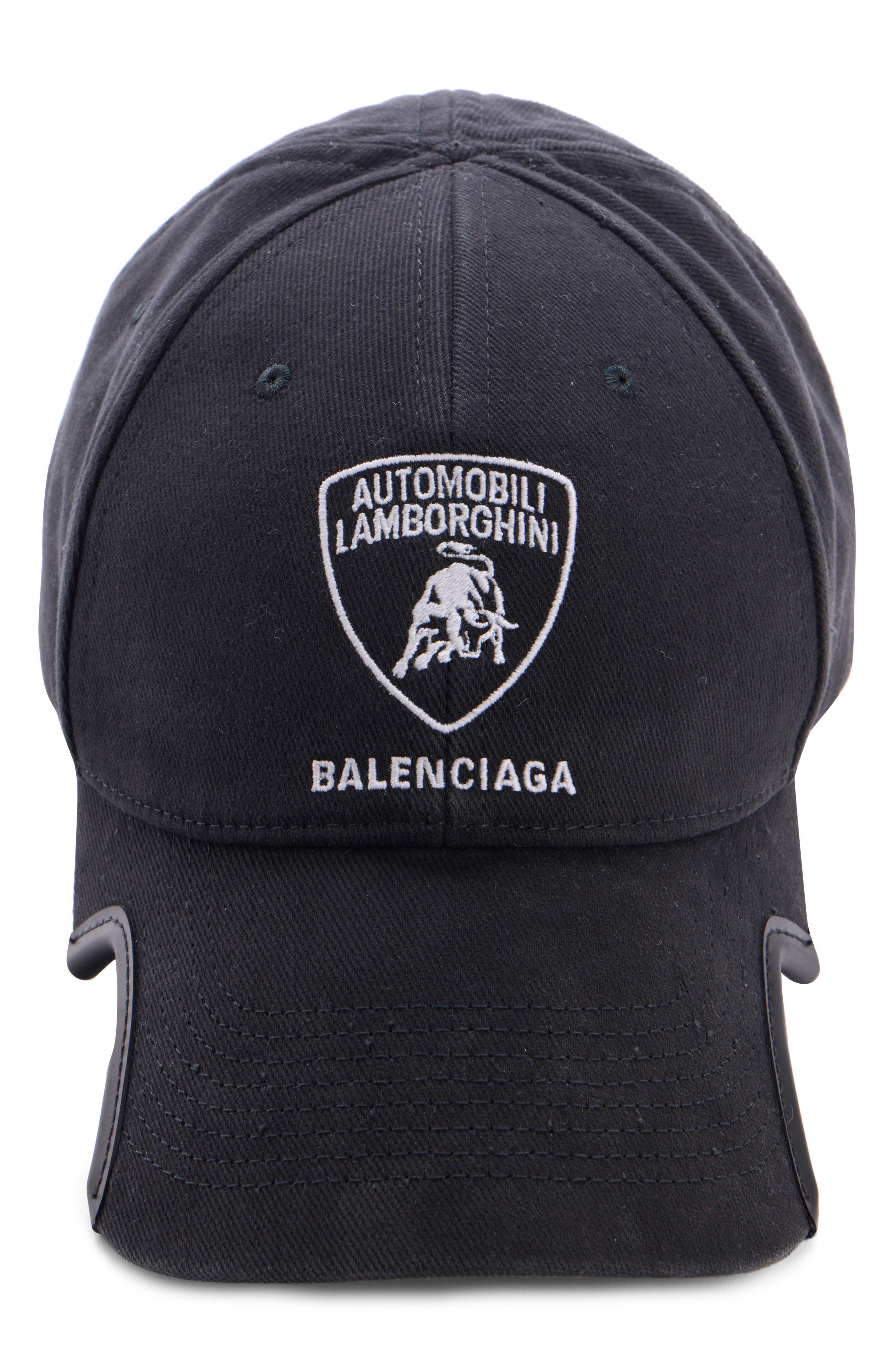 Balenciaga x Automobili Lamborghini Logo Embroidered Adjustable Baseball Cap in 1000 Black at Nordst - 2