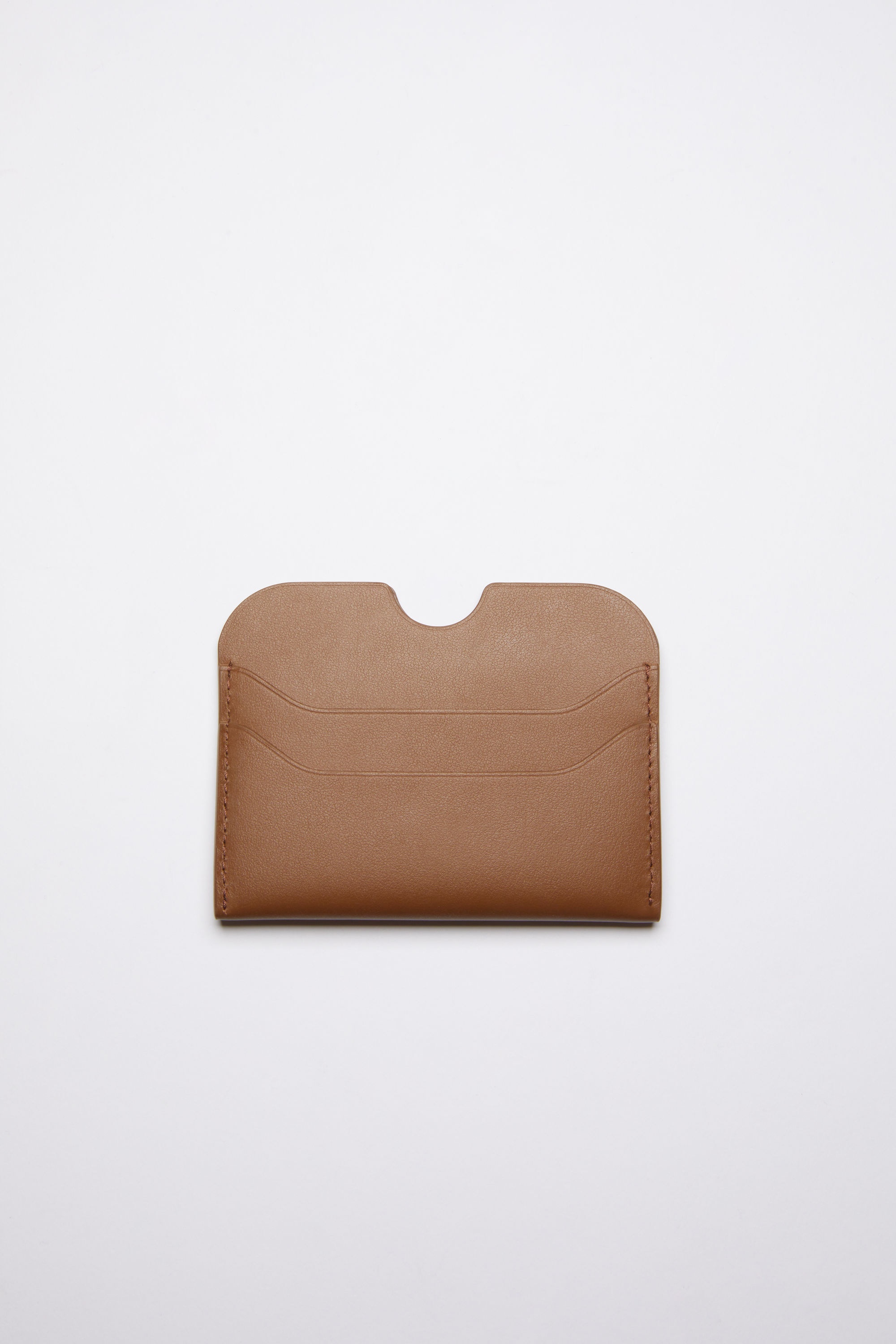 Leather card holder - Camel brown - 3