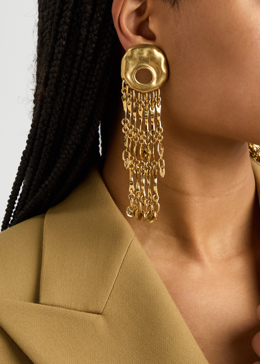 Chloe The Eclectic Hammered Clip-on Drop Earrings - 2