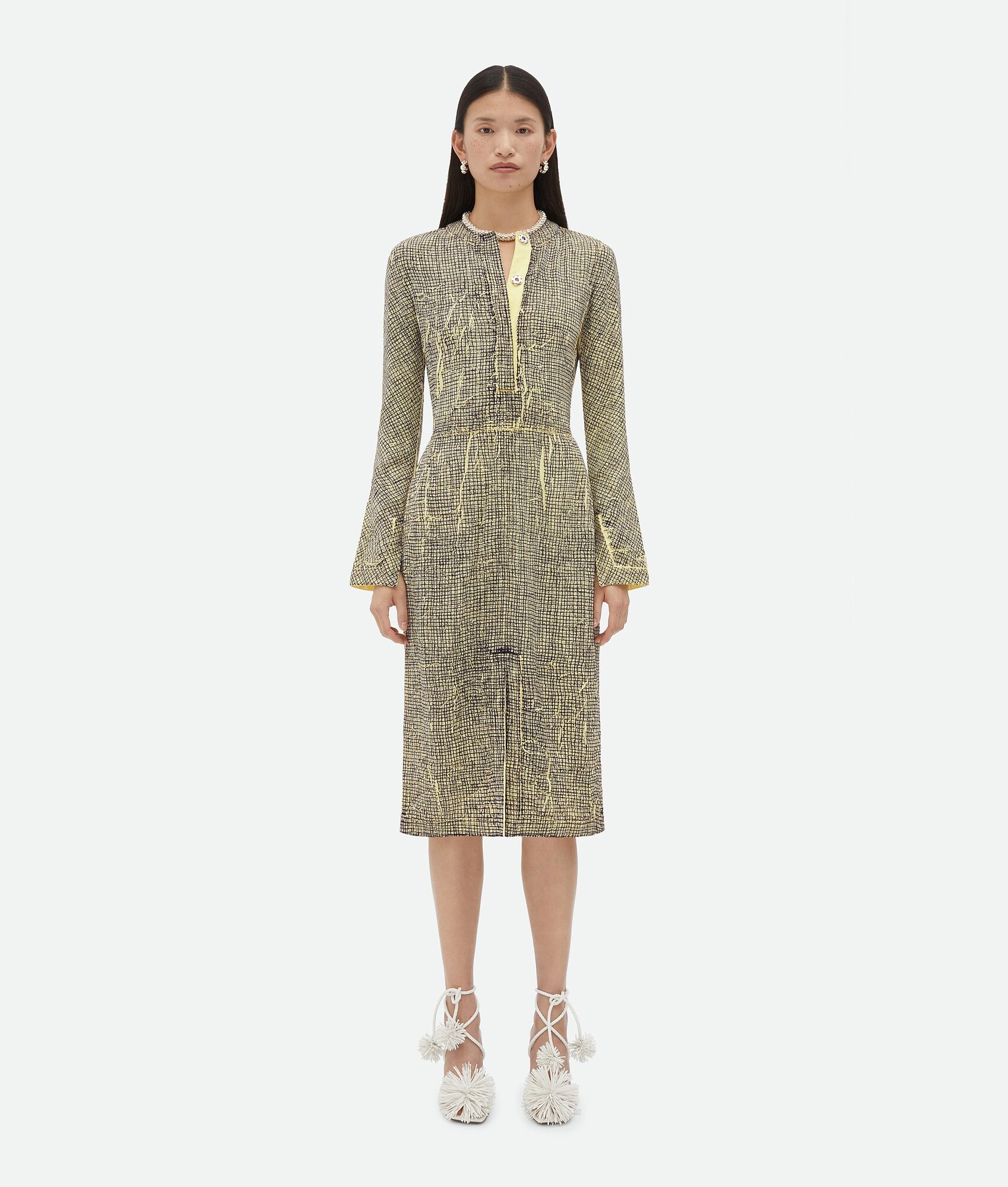 Printed Viscose Creased Dress - 4