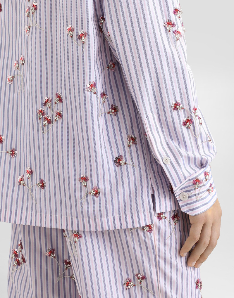 Cotton and silk vanity shirt with embroidery 6