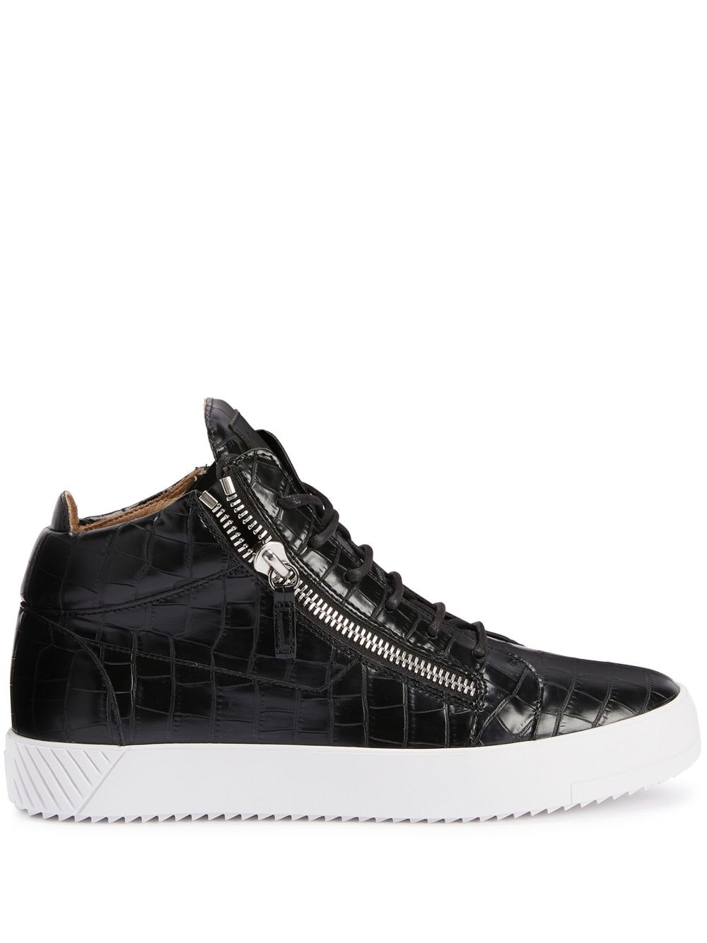 Kriss crocodile-effect leather sneakers - 1