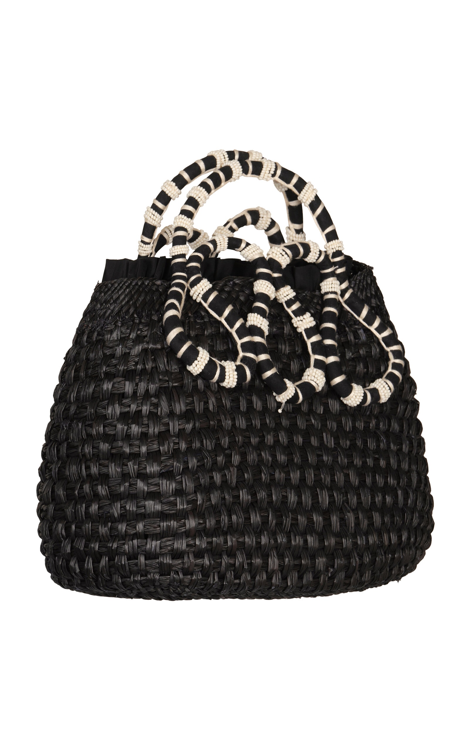 Small Villages Palm and Leather Mini Bucket Bag black - 4