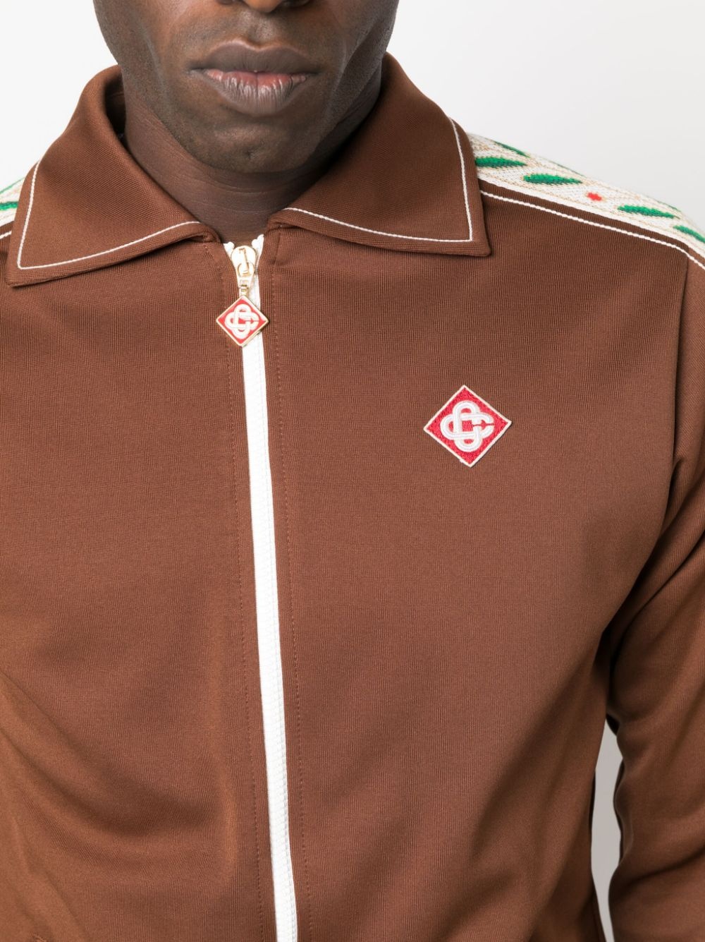 logo-patch zip-up jacket - 5