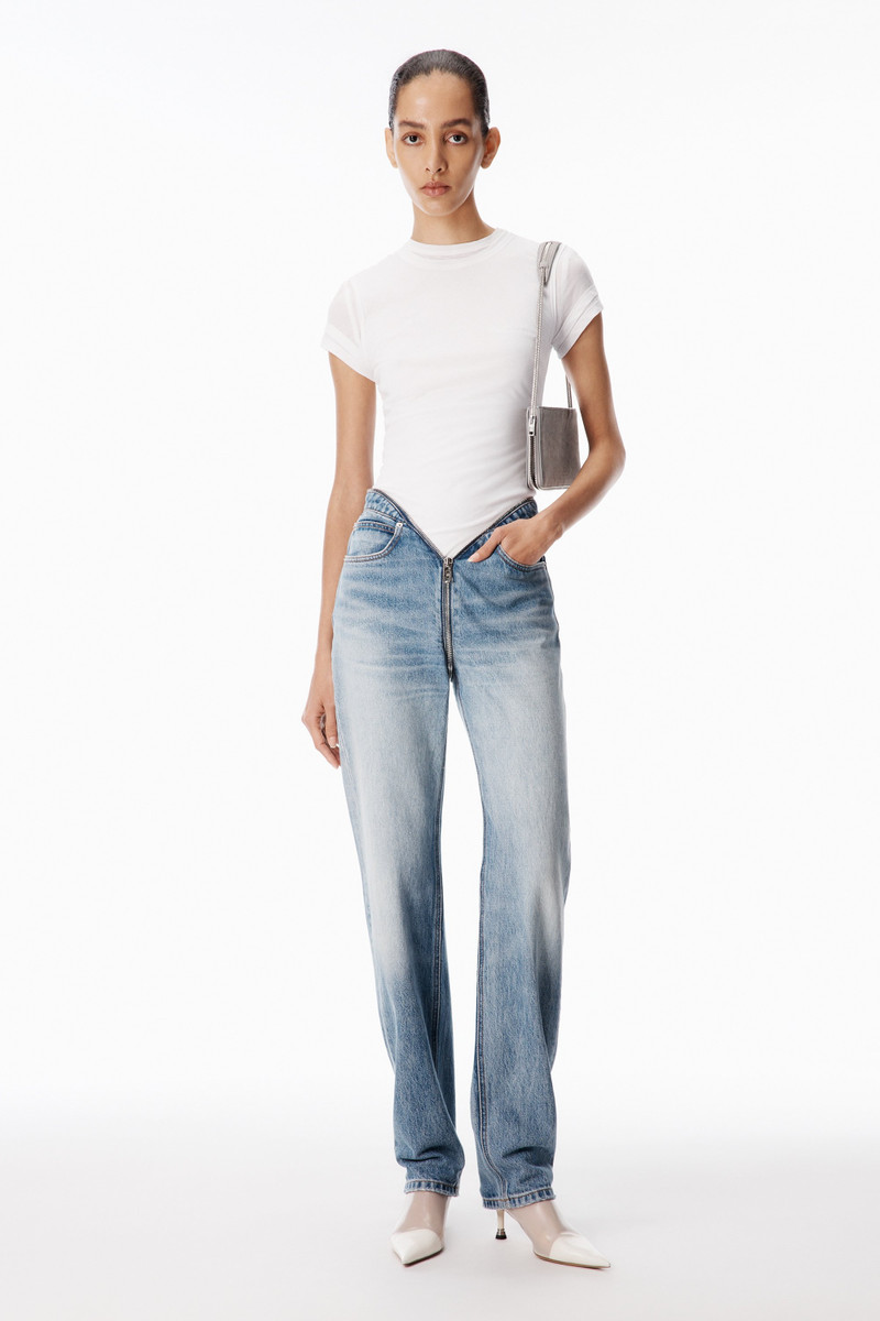 Alexander Wang Zip Waistband Dipped V Jean outlook
