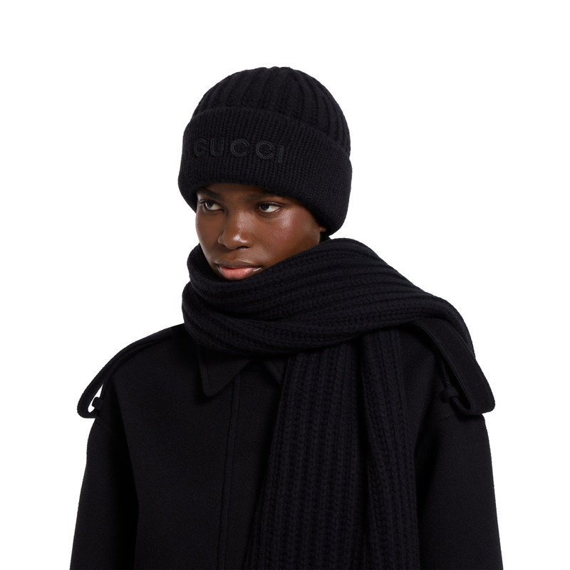 Wool cashmere hat with embroidery 4