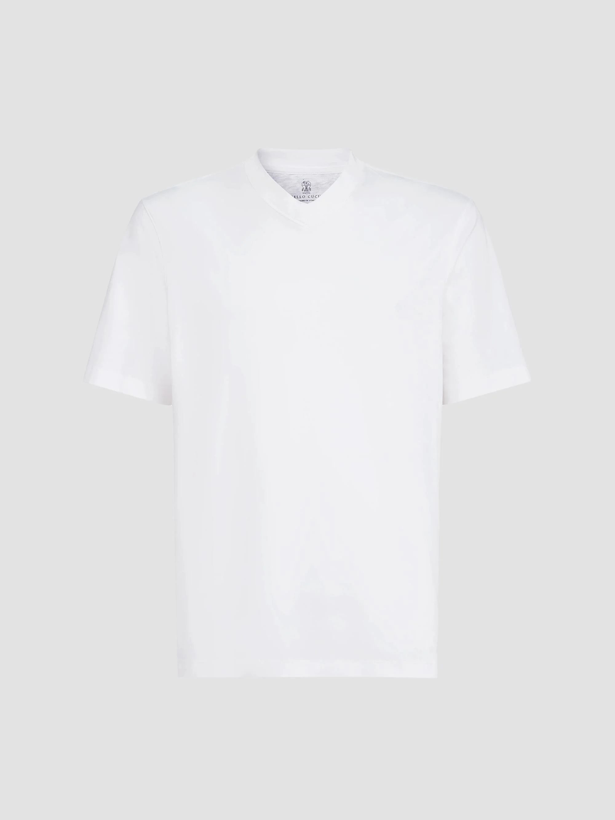Men's Cotton Jersey V-Neck T-Shirt - White - 1