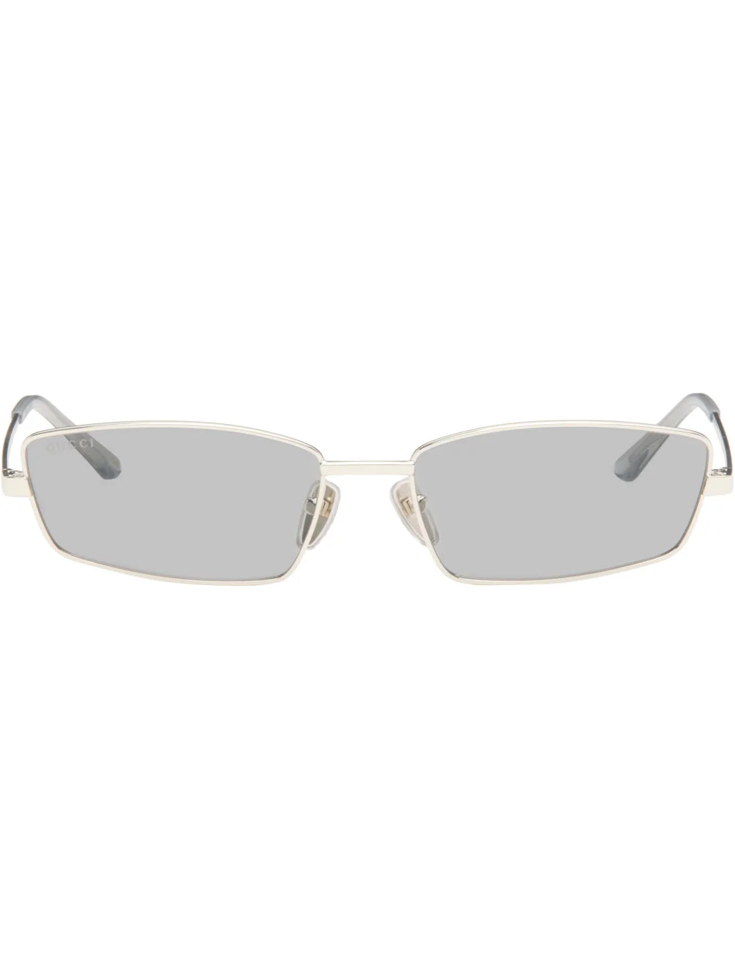 Silver Rectangular Frame Sunglasses - 1